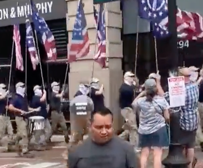 Patriot Front accused of assault after ‘sickening’ march through Boston