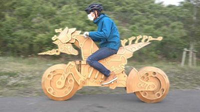 Cardboard Artist Makes Zelda Videogame Motorcycle A Reality