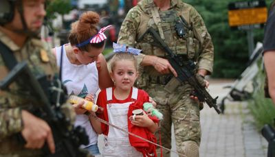 Guns reign over American parade
