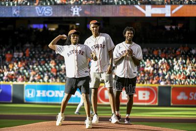 Jabari Smith Jr., Tari Eason, TyTy Washington toss first Astros pitch