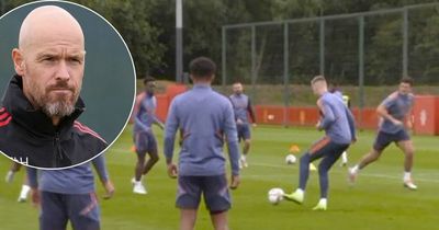 Erik ten Hag caught shouting at Man Utd stars in training footage - "Too many mistakes!"