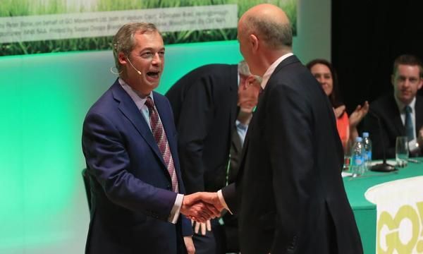 Chris Grayling shares platform with Nigel Farage to denounce EU