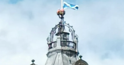 Daring Edinburgh workmen spotted scaling Balmoral hotel in nail-biting video