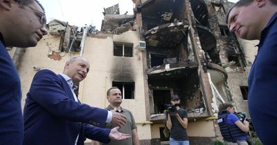 Taoiseach Micheal Martin views devastation inflicted by Russian forces on visit to Kyiv, Ukraine
