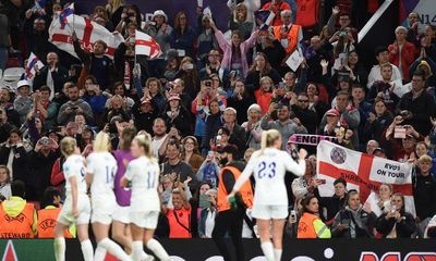 England offer record crowd glimpse of new dawn for women’s football