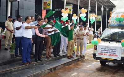 Mobile ‘video wall’ flagged off by South Western Railway in Hubballi