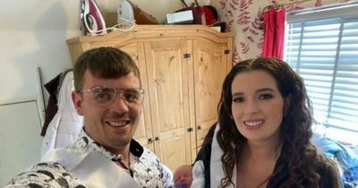 Mum surprises guests at baby shower as she walks into party cradling newborn son