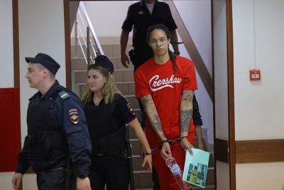 Detained U.S. basketball player Griner arrives in Russian court for hearing on drugs charges