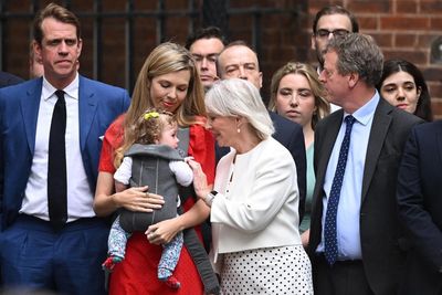 Carrie Johnson and baby Romy join Nadine Dorries to watch Boris Johnson quit outside No 10