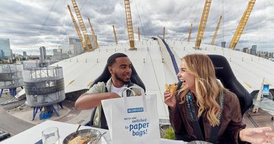 Enjoy a Greggs meal suspended 100ft in the air over the O2