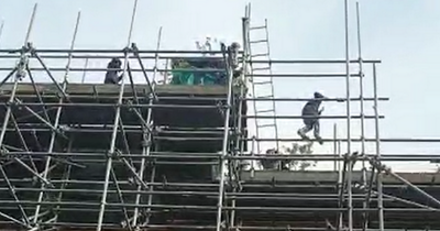 Concern as youths spotted climbing on rooftop scaffolding in Belfast city centre