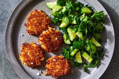 Crispy, cheesy two-ingredient fritters