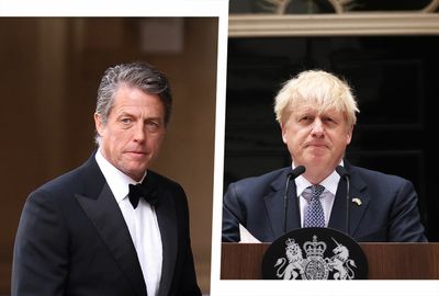 Hugh Grant asked protester to play "Benny Hill" song outside Parliament before Boris Johnson's resignation