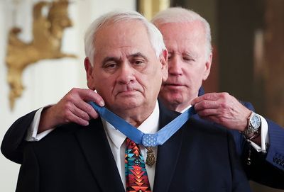 Fake video spreads of Biden putting Medal of Honor on backwards