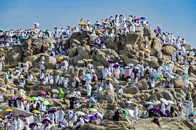 Pilgrims pack Mount Arafat for climax of biggest Covid-era hajj
