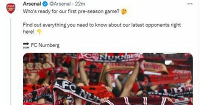 Arsenal accidentally share X-rated image while promoting pre-season friendly vs Nurnberg