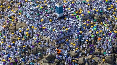 Muslim Pilgrims Pray at Mount Arafat
