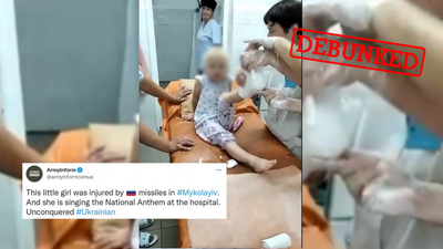 Debunked: Video of injured girl singing the Ukrainian anthem after a Russian strike