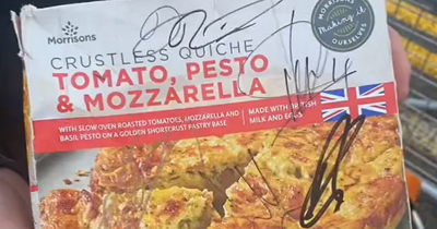 Fan has supermarket quiche signed by F1 stars including George Russell and Lando Norris