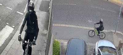 Ilford: Police release images of suspect after woman stabbed by cyclist