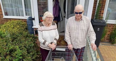 Pensioners fume at Aldi after being left with trolley in garden for seven weeks