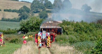 Fire crews from Bristol tackle barn blaze in North Somerset