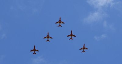 'Spectacular' Red Arrows pictured flying over Bolton and Wigan