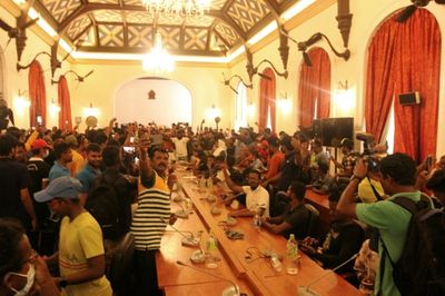 Laughter, piano at vacant Sri Lanka presidential palace