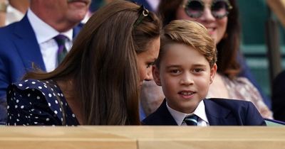 Prince George pictured beaming during 'treat' at the Wimbledon men's final with his mum and dad