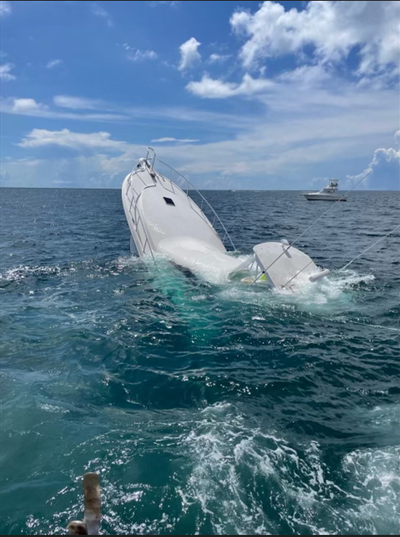 The Coast Guard rescued 9 boaters who fled a sinking vessel off the Florida coast