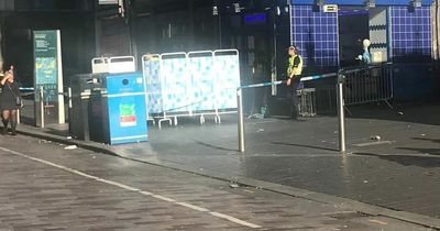 Police tape off Glasgow Central Station during ongoing incident