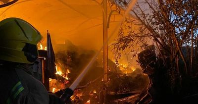 Dramatic photos show huge barn blaze near Bristol