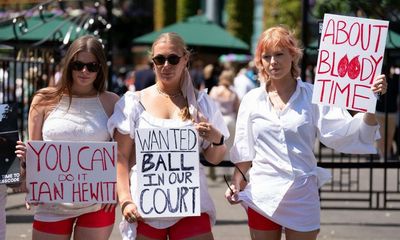 Protesters at Wimbledon urge end to all-white dress code due to period concerns