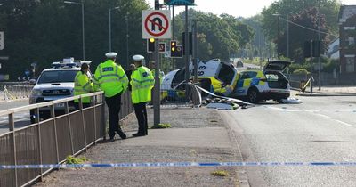 Four officers rushed to hospital after police car crash