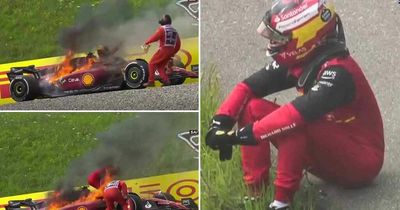 Gutted Carlos Sainz “lost for words” after car burst into flames during Austrian GP