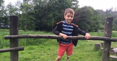 Brave boy, 6, born with one leg half the size of the other beats the odds with 'robot limb'