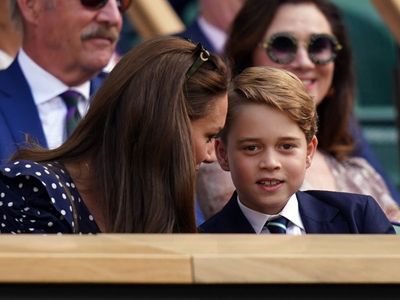 Prince George holds Wimbledon trophy at first tennis match as dad warns: ‘Don’t drop it’