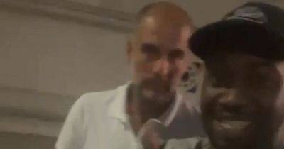 Man City fan captures moment he chases Pep Guardiola through Manchester 'for a picture'