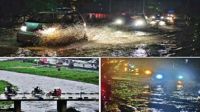 Vehicles crawl on waterlogged roads: Potholes, errant drivers add to mess in Pune