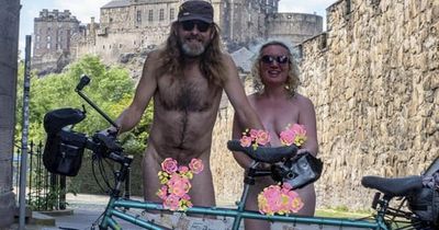 Couple cycling whole of UK naked were knocked off their bike