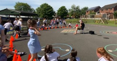 ‘Absolutely brilliant’: Bury teacher praised for water bomb maths lesson during scorching hot day