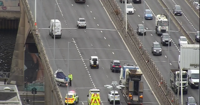 Glasgow's Kingston Bridge blocked after driver abandons boat in middle of M8
