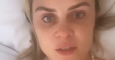 Comedian Joanne McNally on crutches with bloody foot after stepping on pint glass