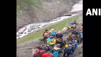 Jammu and Kashmir: Amarnath Yatra resumes from Baltal side after cloudburst which killed 15 pilgrims