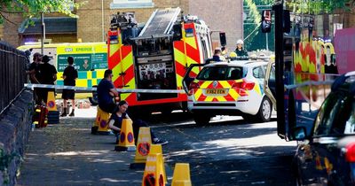 Pictures show Casualty production team filming emergency scenes in middle of Cardiff