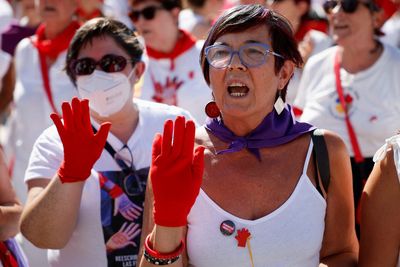 Rape report sparks protests at Spain's Pamplona bull-running festival