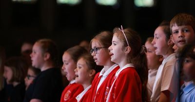 More than 300 school children put on spectacular show at Durham Cathedral