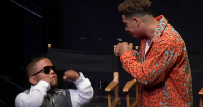 YouTube star Austin McBroom has cringe face-off with "little Gib" ahead of boxing return