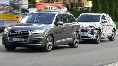 2024 Audi Q5 Spied Being Towed By Q7, Did It Break Down?