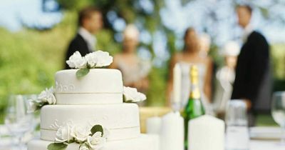 Bride walks down the aisle in a white dress which cost just €3.70 and €7.90 shoes